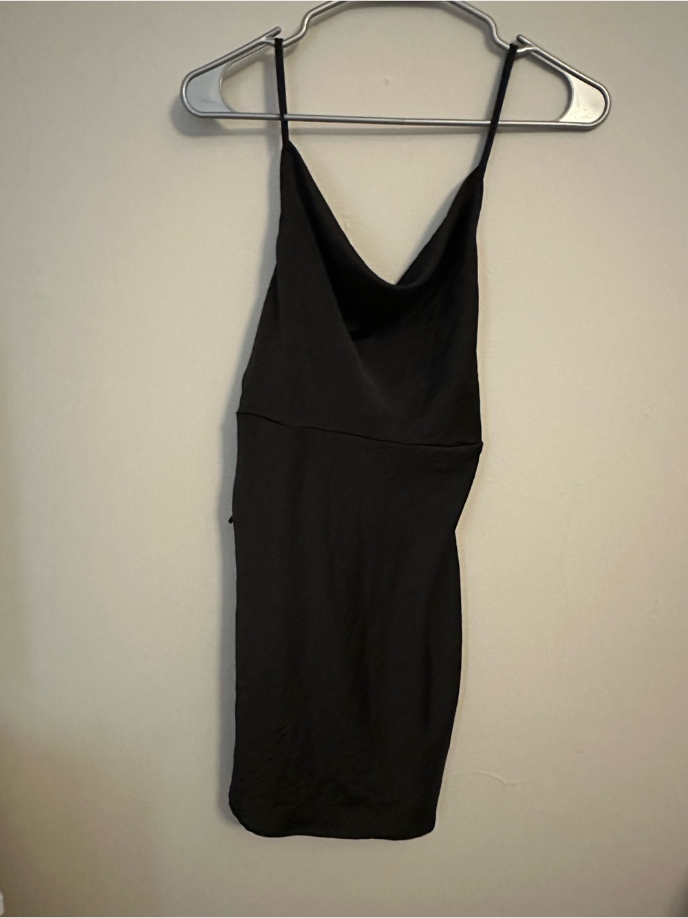 Altar'd State Black Cowl Neck Mini Dress cute bow back